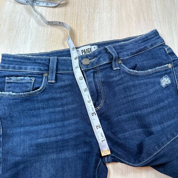 PAIGE Verdugo Ankle Distressed Mid Rise Skinny Medium Wash Denim Casual Jeans 26 - Picture 11 of 16